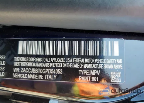 2016 Jeep Renegade Latitude from USA, damaged, VIN ZACCJBBT0GPD54053